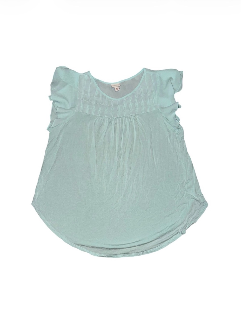 Light Aqua Flutter Sleeve Top